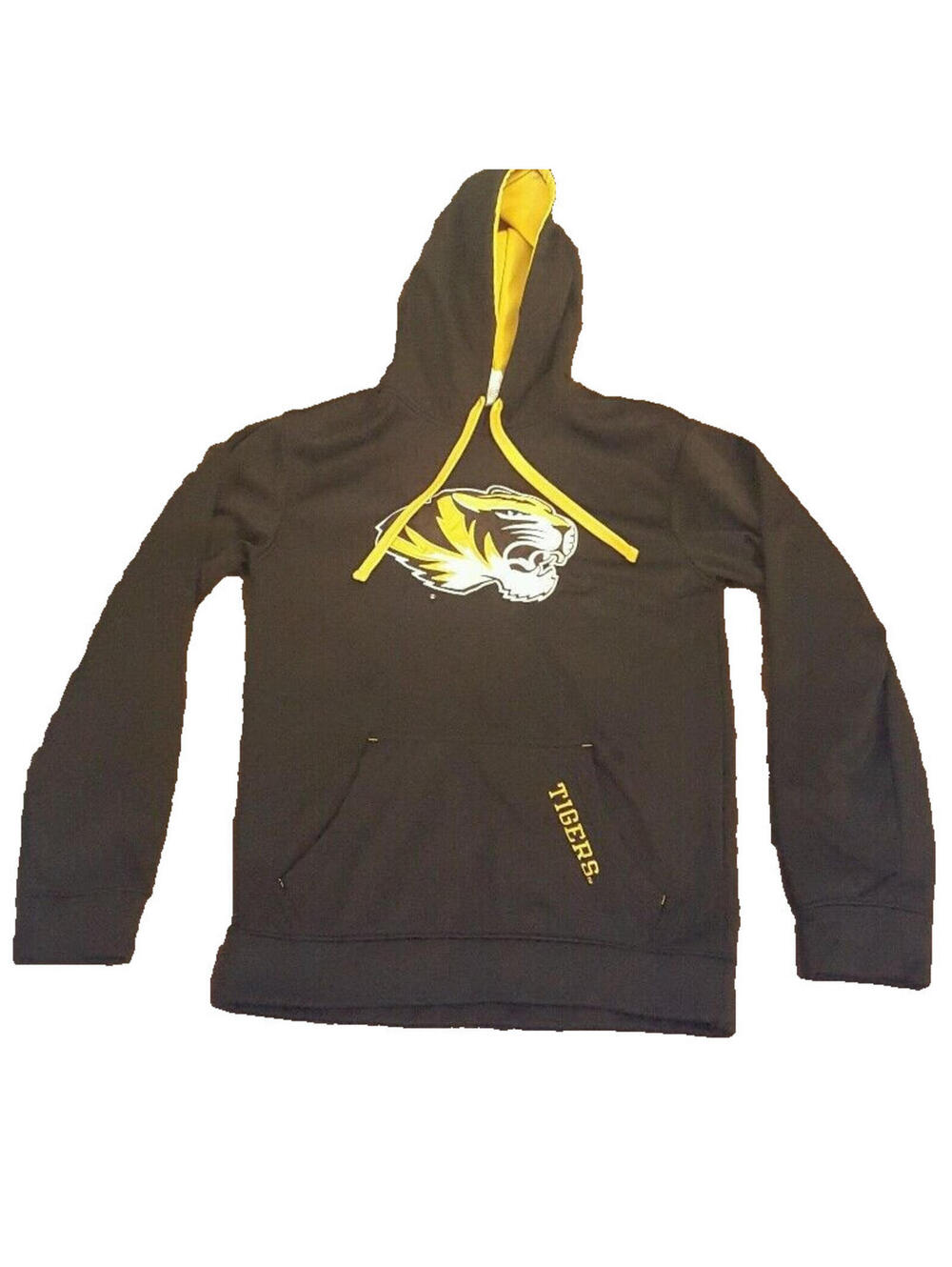 MIZZOU TIGERS Adult Sz S Black Gold Pullover Hoodie Knights Apparel Missouri MU